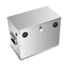 Battery Box, Group 24/31 Trolling Motor Battery Box, Marine Batteries Case with Lock, Handles and Rubber-Grommet Cable Holes, Stainless Steel She