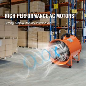 Portable Ventilator, 12 inch Heavy Duty Cylinder Fan with 16.4ft Duct Hose, 585W Strong Shop Exhaust Blower 3198CFM