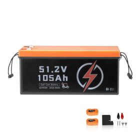 48V 105Ah Golf Cart Lithium Battery, 48 Volt Golf Cart Battery with 200A BMS, LCD Monitor and Mobile APP, LiFePO4 Battery with 600A Peak Current